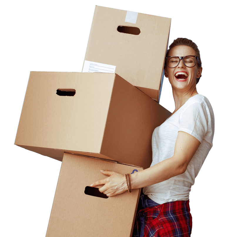 Woman Holding Cardboard Boxes — Australia — Australian Moving Logistics