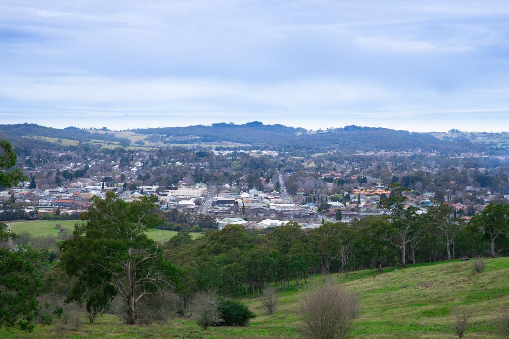 A View of A City from A Hill with Trees in The Foreground — Maid In Bowral in Bowral, NSW