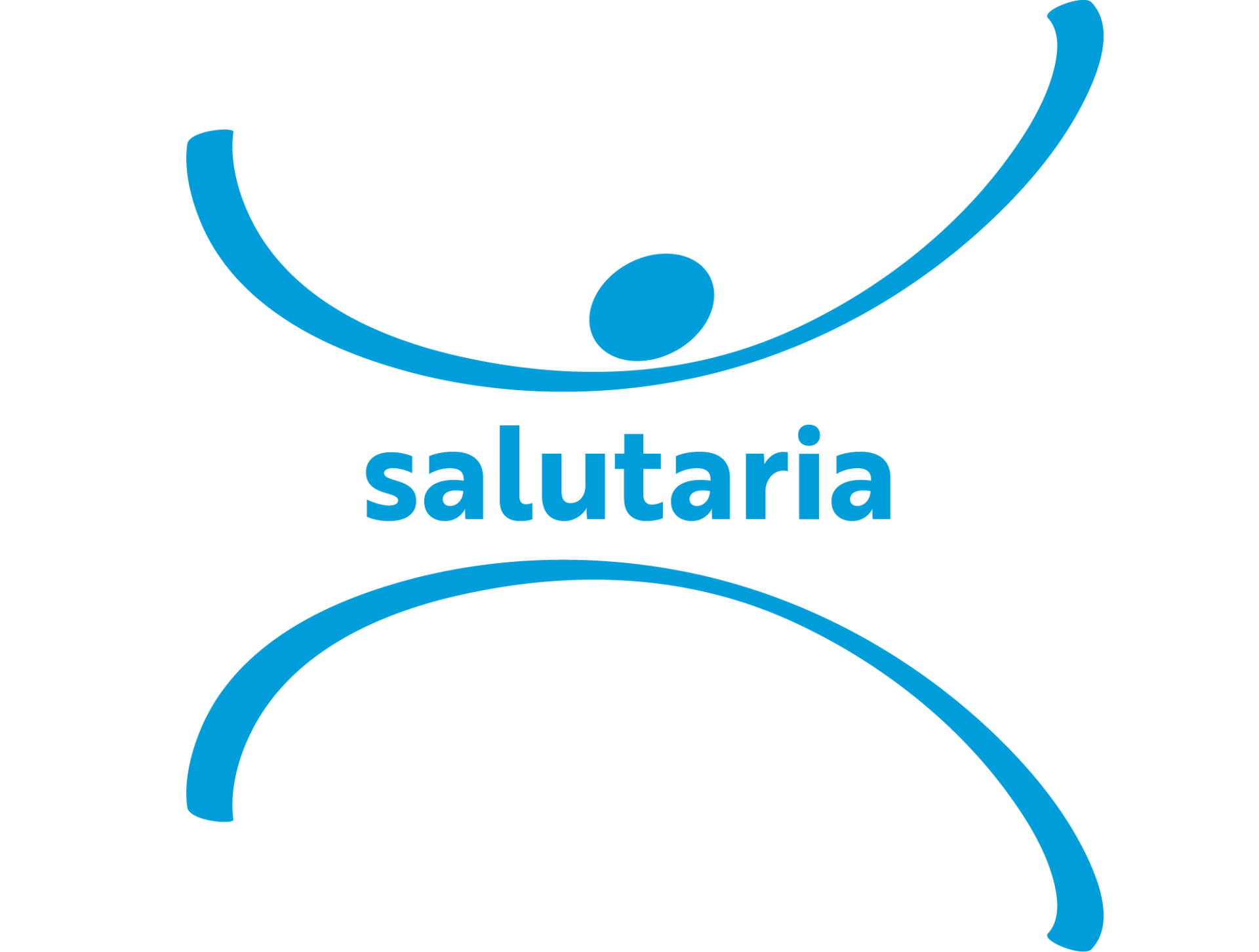 Un logo per Saluria con la sagoma blu di una persona