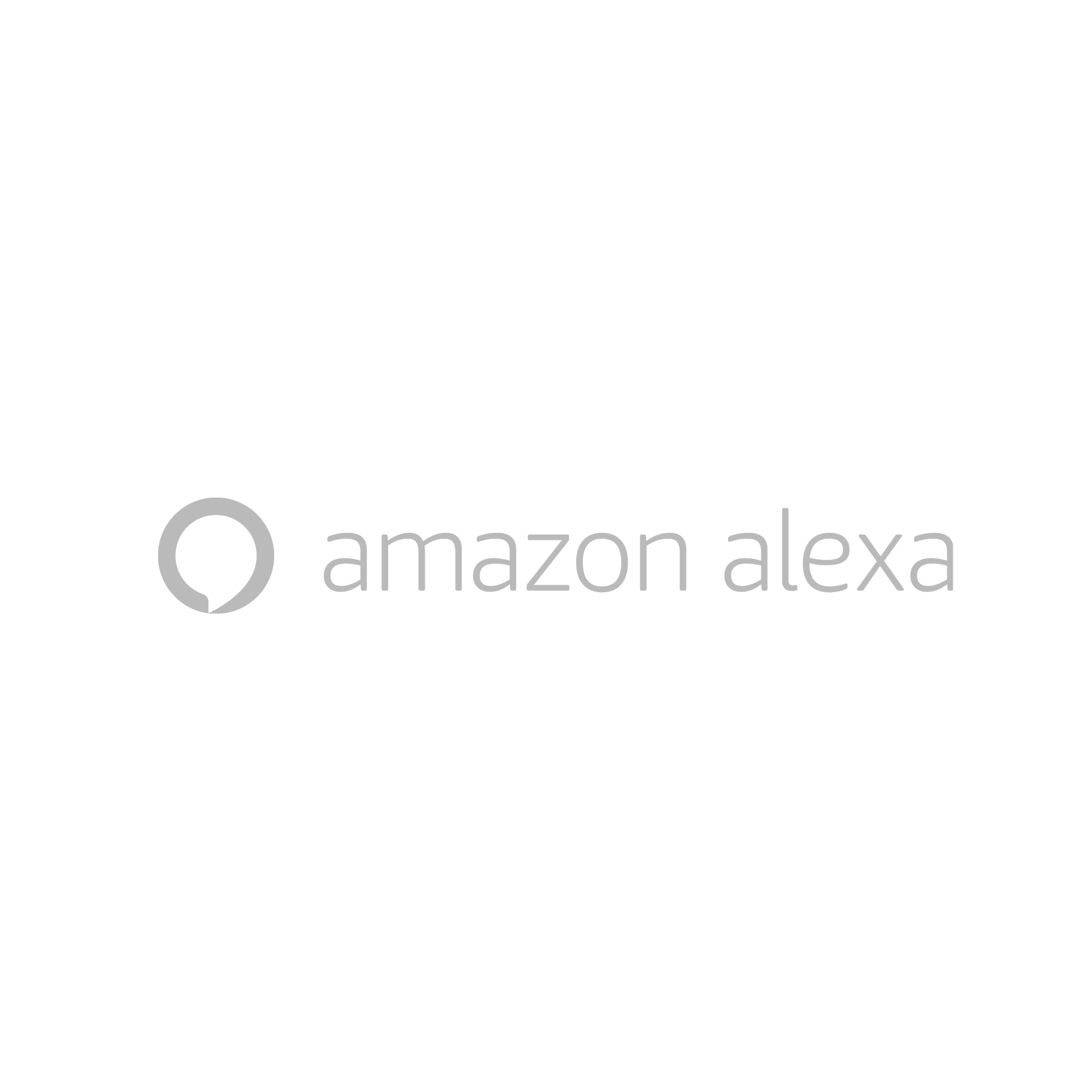 Un logo per Amazon Alexa su uno sfondo bianco.