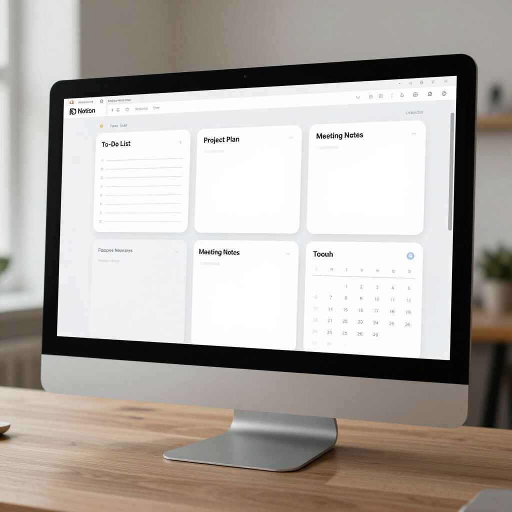 Monitor del computer che mostra un cruscotto digitale con elenco delle cose da fare, piano di progetto e calendario.