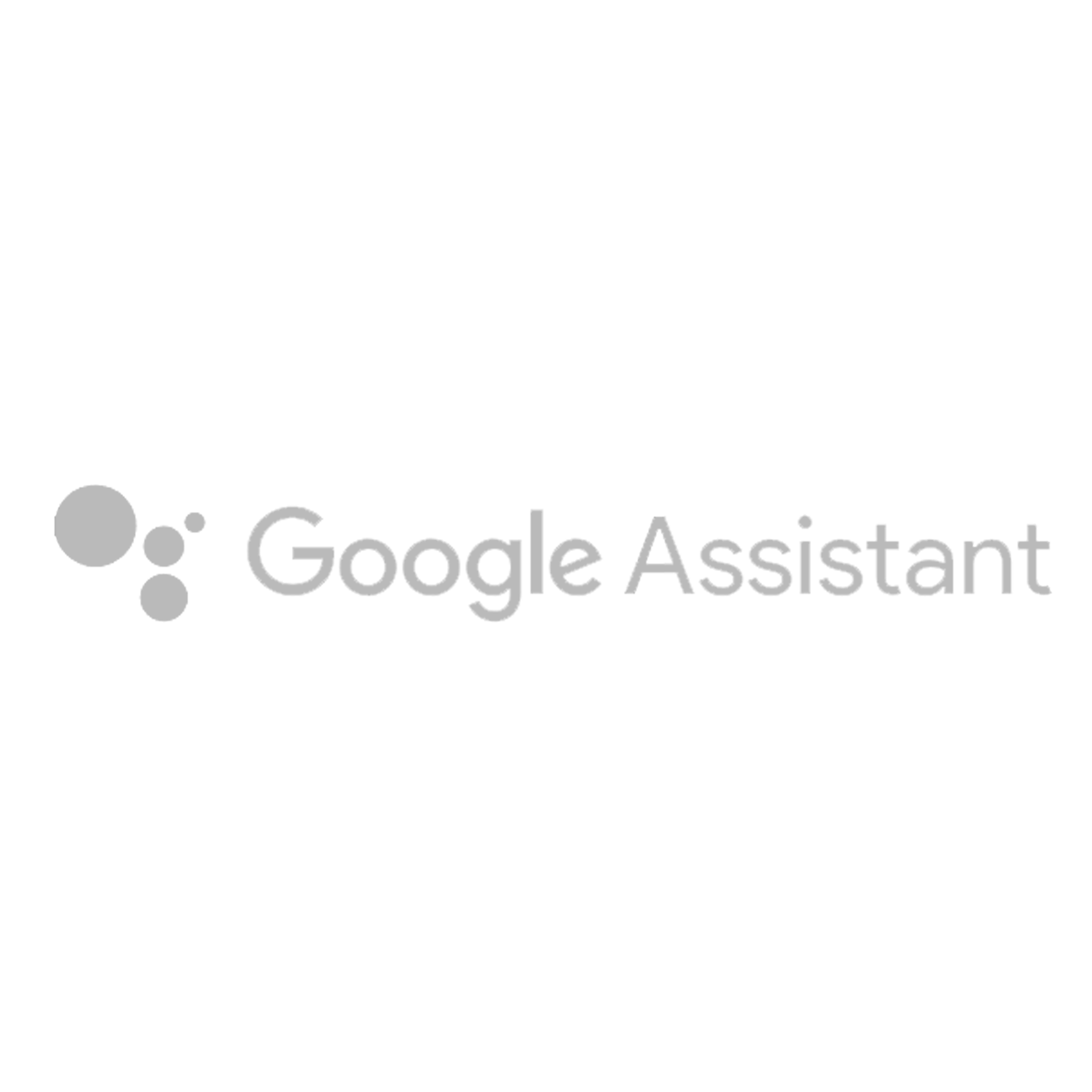 Il logo dell'Assistente Google è un logo grigio su sfondo bianco.