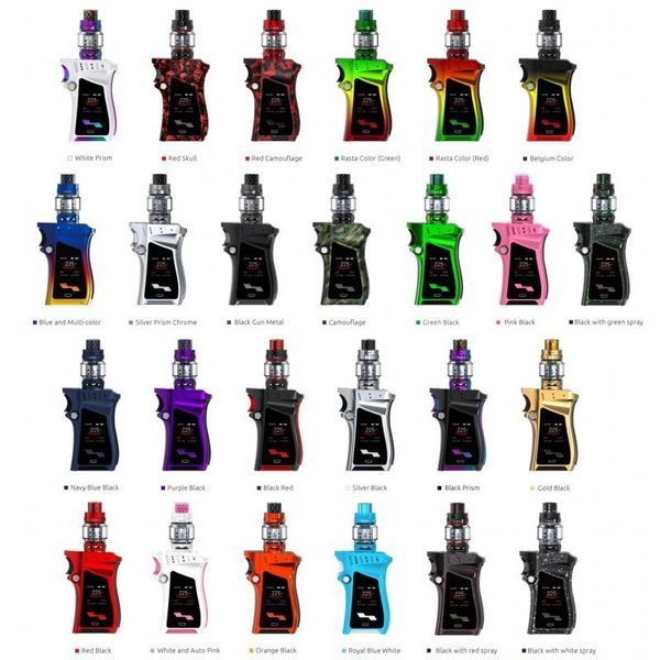 A bunch of different colored electronic cigarettes on a white background