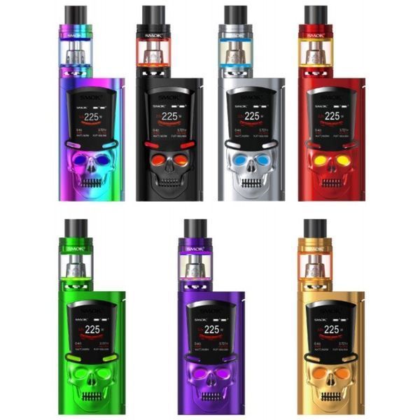 A variety of electronic cigarettes with skulls on them