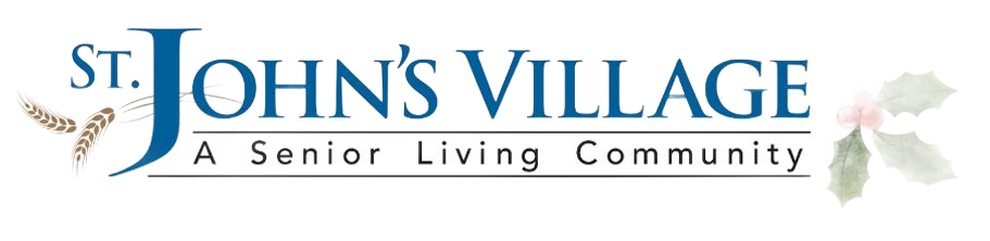 The logo for st. john's village a senior living community
