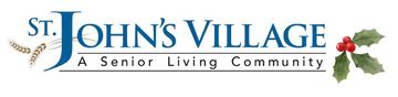 The logo for st. john's village a senior living community