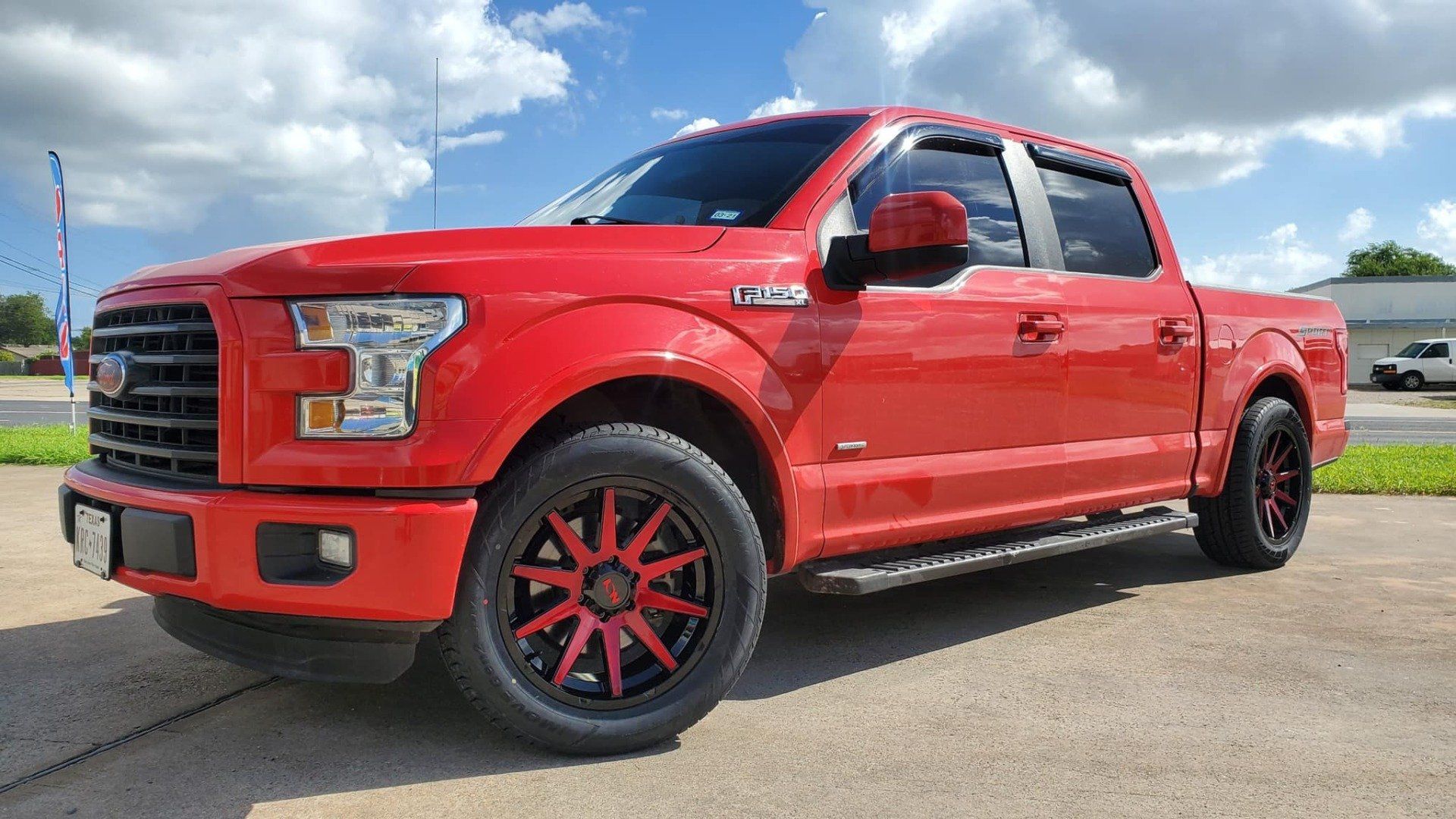 ford red truck aftermarket wheels
