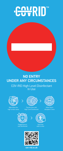 Graphic of COV-RID No entry pull up banner