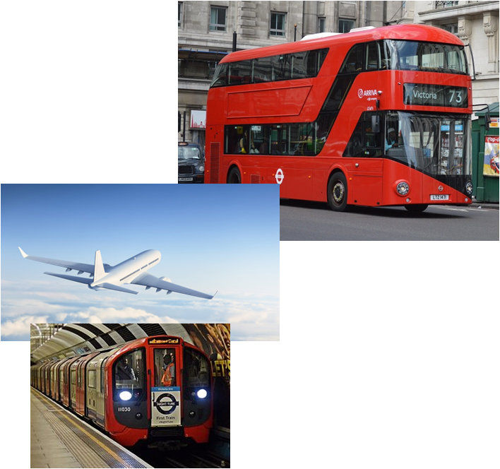 Bus, Plane and Tube