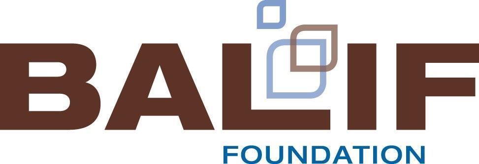 The balif foundation logo is brown and blue on a white background.