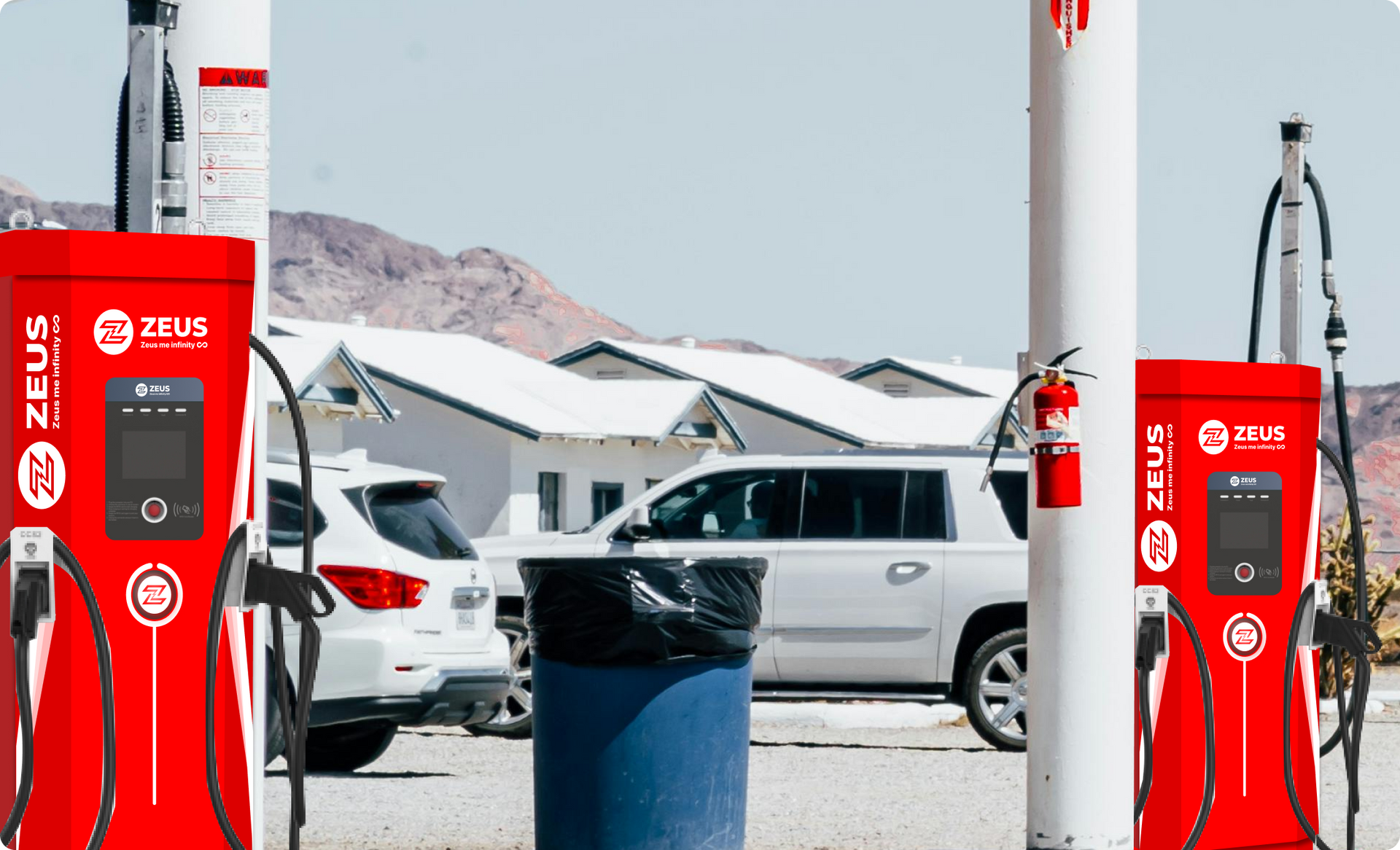 Schematic diagram of installing Zeus EV charger in the rest area of ​​a gas station