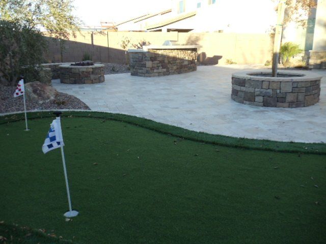 backyard turf chipping green designed and installed by Gilbert Artificial Turf & Green