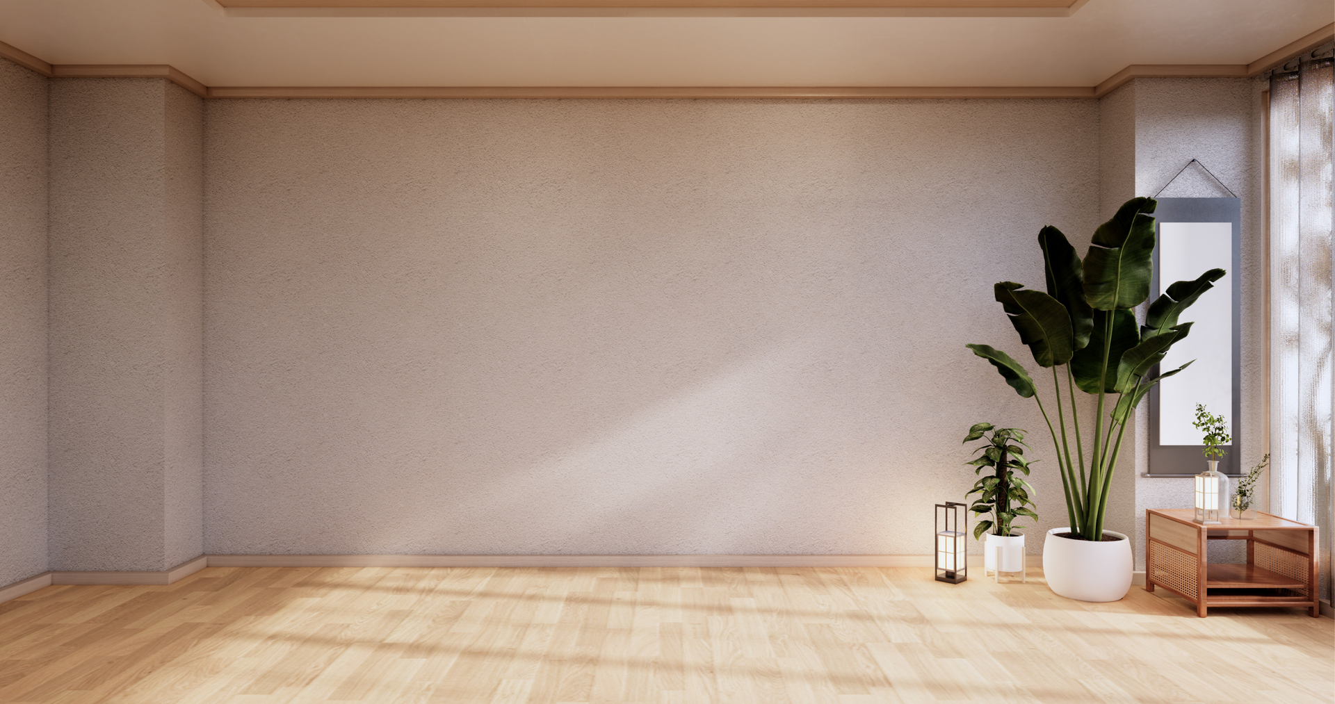 A room with a lot of windows and boxes on the floor.