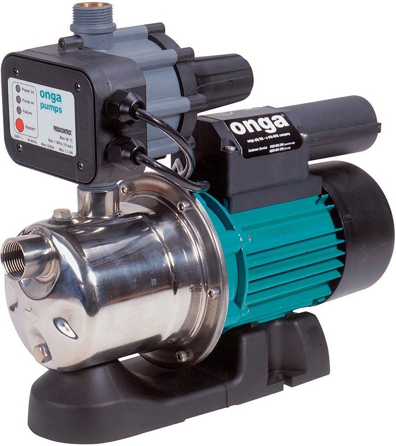 A stainless steel water pump with a onga pump controller