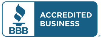 BBB Accredited Business logo with a flame symbol and the words