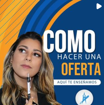 Una mujer sostiene un bolígrafo frente a un cartel que dice como hacer una oferta