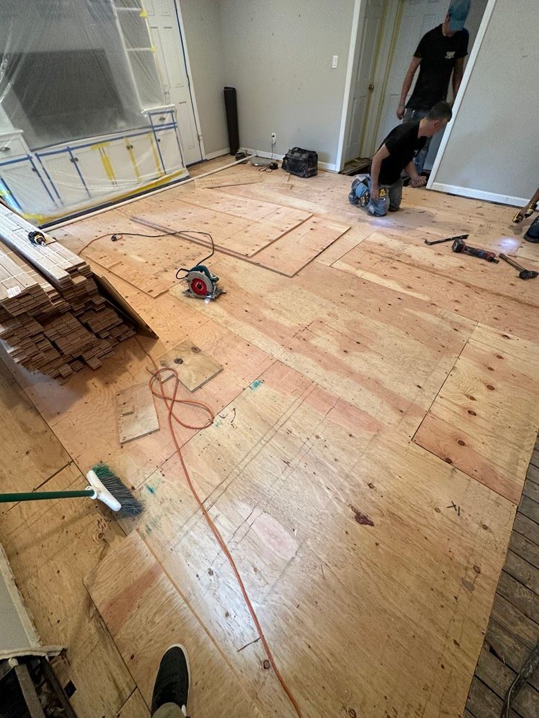 Hardwood - Oak Flooring Installation - Home Remodel - Subfloor