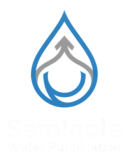 Blue water droplet with gray arrow, "Soñola Water Purification" text.