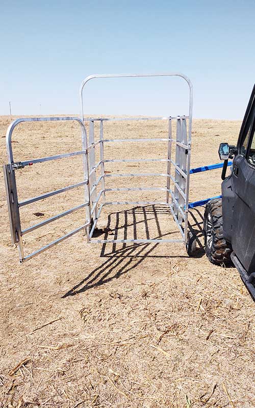 fast catch calf catcher with door open