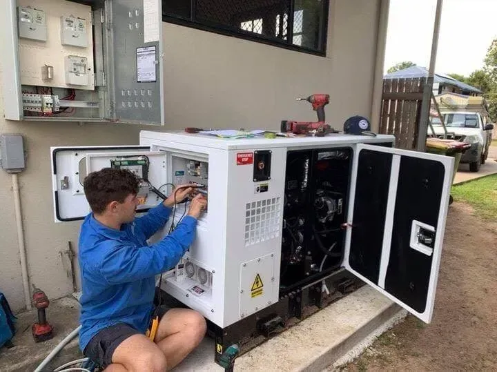An Electrician Works on an Electrical Generator — Lahtinen Electrical & Refrigeration in Ingham, QLD