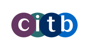CITB logo with overlapping purple, teal, navy, and blue circles and white letters