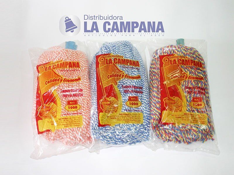 DISTRIBUIDORA LA CAMPANA - Traperos tipo cápsula con hilaza de color