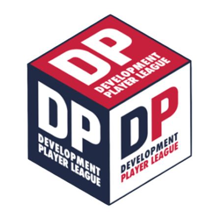 Logo for the Development Player League: a 3D cube with