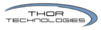 Thor Technologies Thor Technologies logo with text in a sharp, modern font and a blue curved shape.