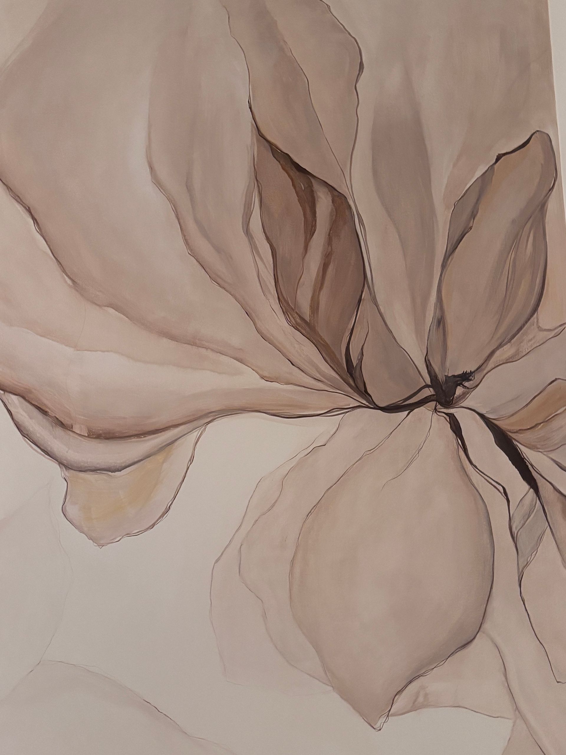 DECORAZIONE ARTISTICA DI INTERNI FINTA TAPPEZZERIA MODERNA A TEMA FLOREALE
