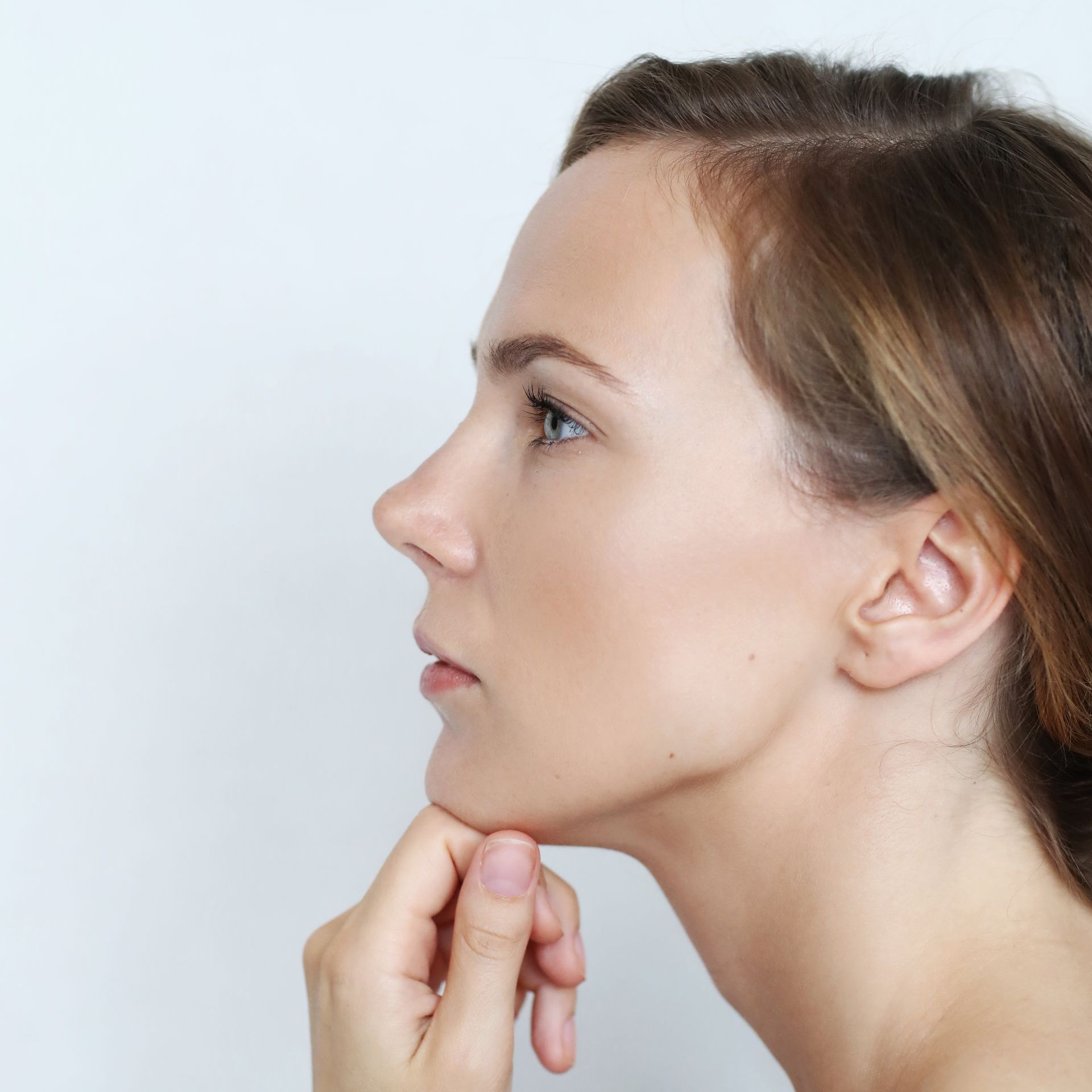 woman with sharp jawline