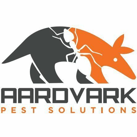 A logo for a company called aarovark pest solutions