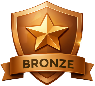 A bronze ribbon with the word bronze on it