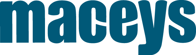 The macey 's logo is blue and white on a white background.