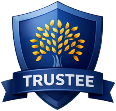 A blue seal with a tree inside of it