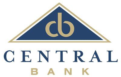 A blue and gold logo for central bank