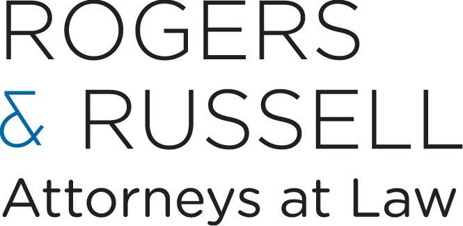 The logo for rogers & russell attorneys at law