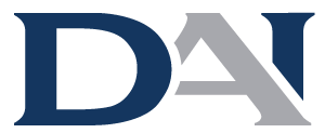A blue and gray logo for a company called dai