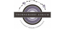 A logo for thorneberry atrium a pleasant senior community