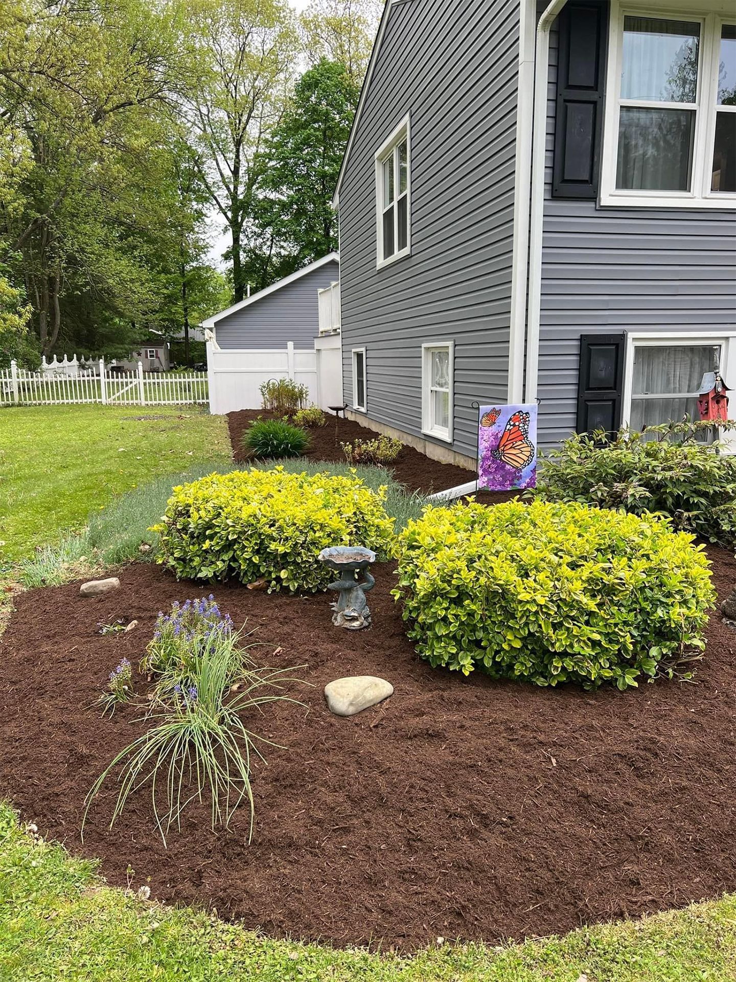 Mulch in Front Yard
