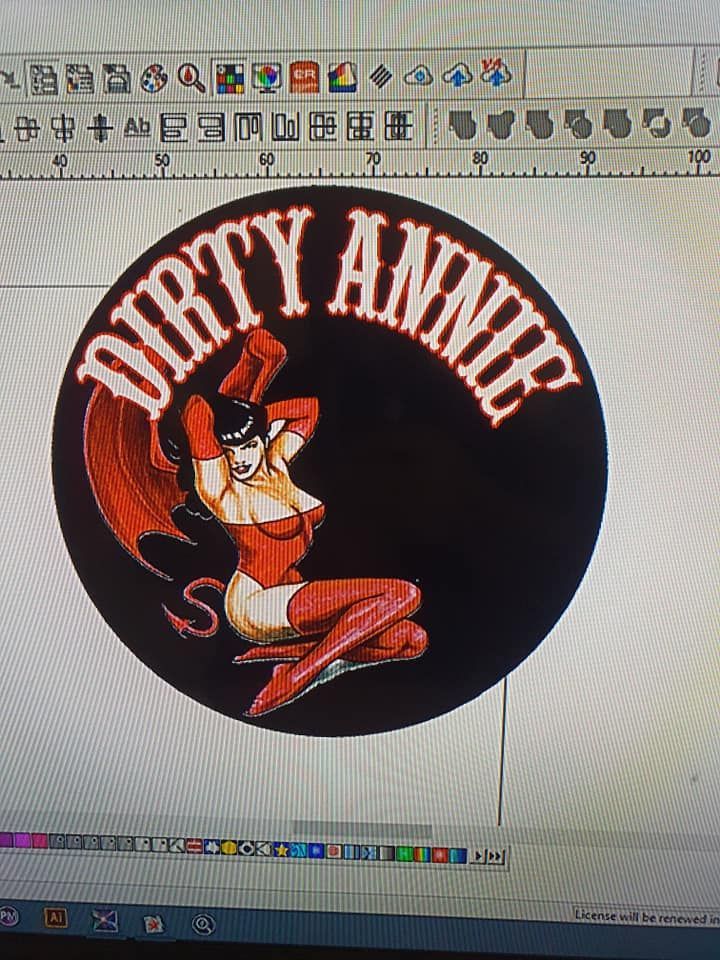 Circular “Dirty Annie” Logo — Al's Custom Prints in Wyong, NSW