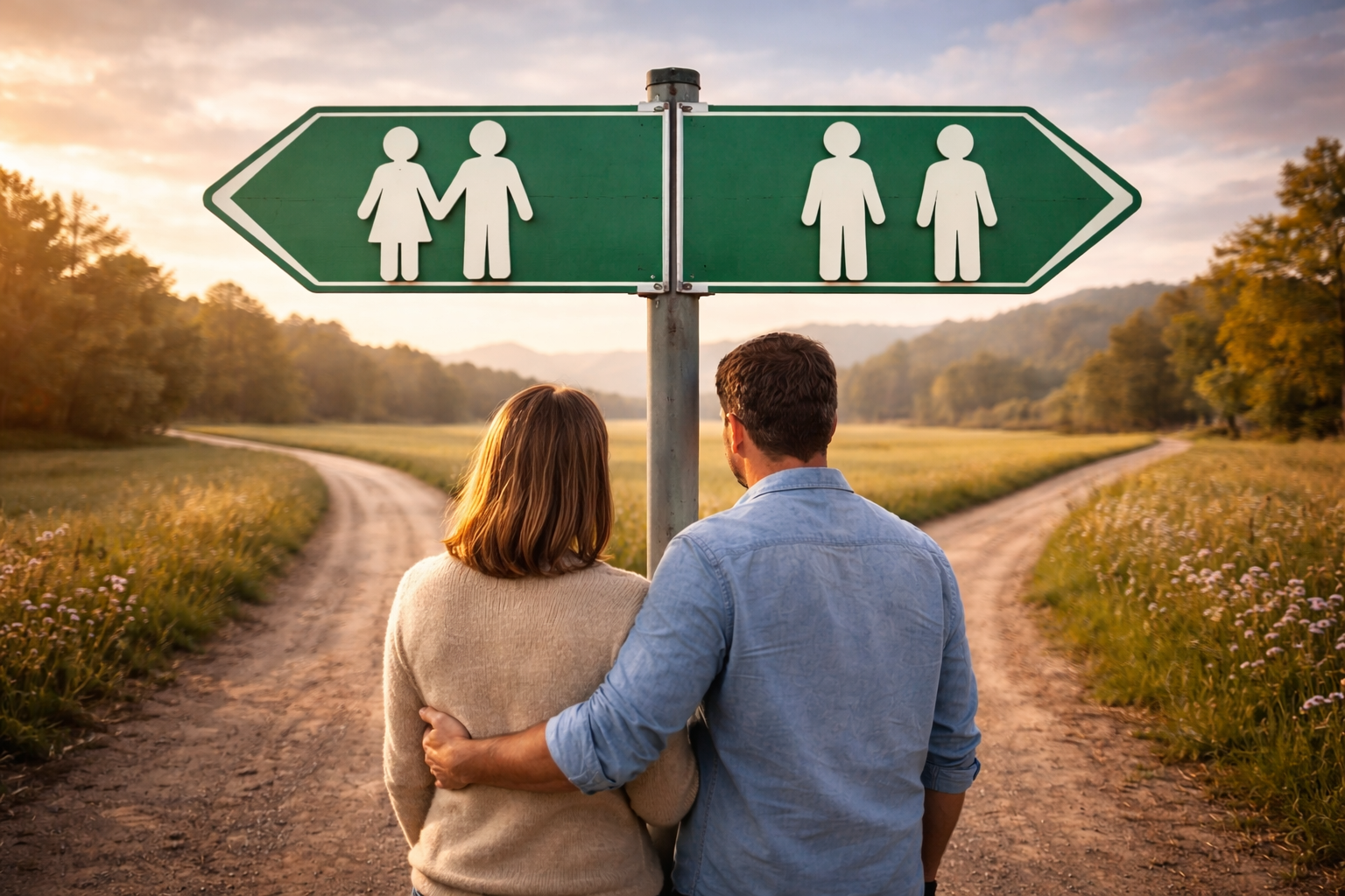 זוג עומד בצומת דרכים ובוחר בין שלום בית לבין גירושין בתהליך גישור
