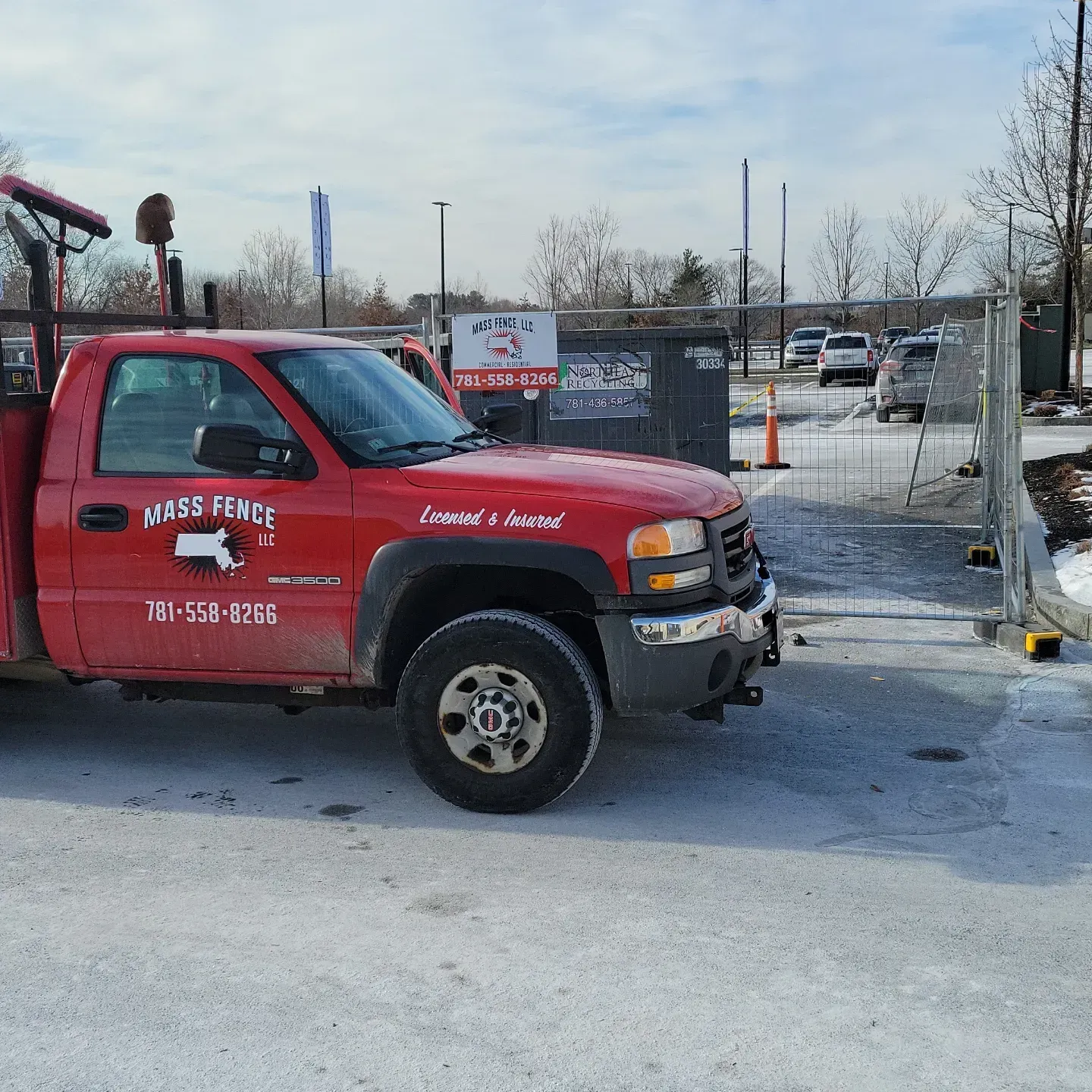 Red pickup truck with 