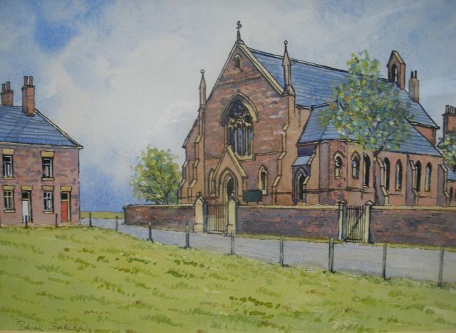 Painting of Wharton Presbyterian Church, 1900-1969