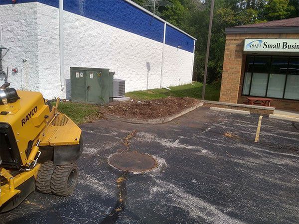 Parking Lot Stump Grinding