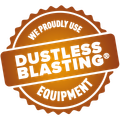 we proudly use dustless blasting equipment badge