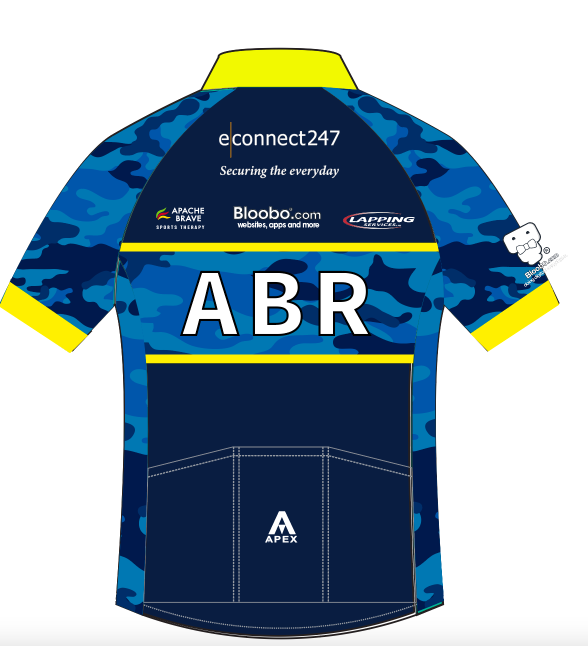 ABR cycle team jersey rear design