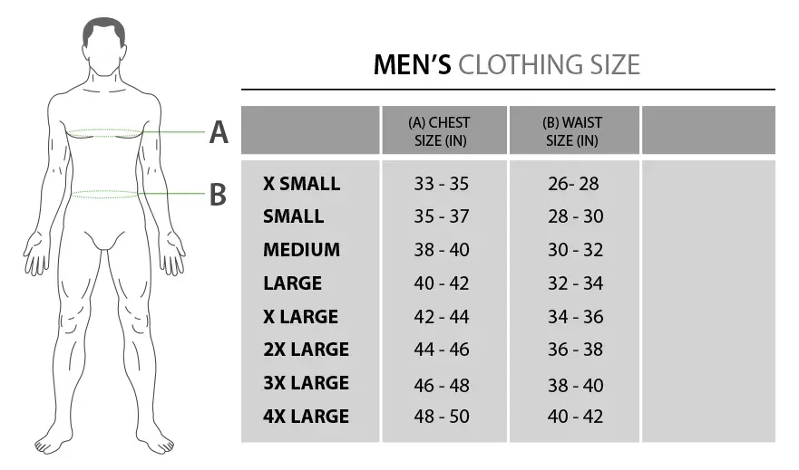 ABR cycle kit mens size chart
