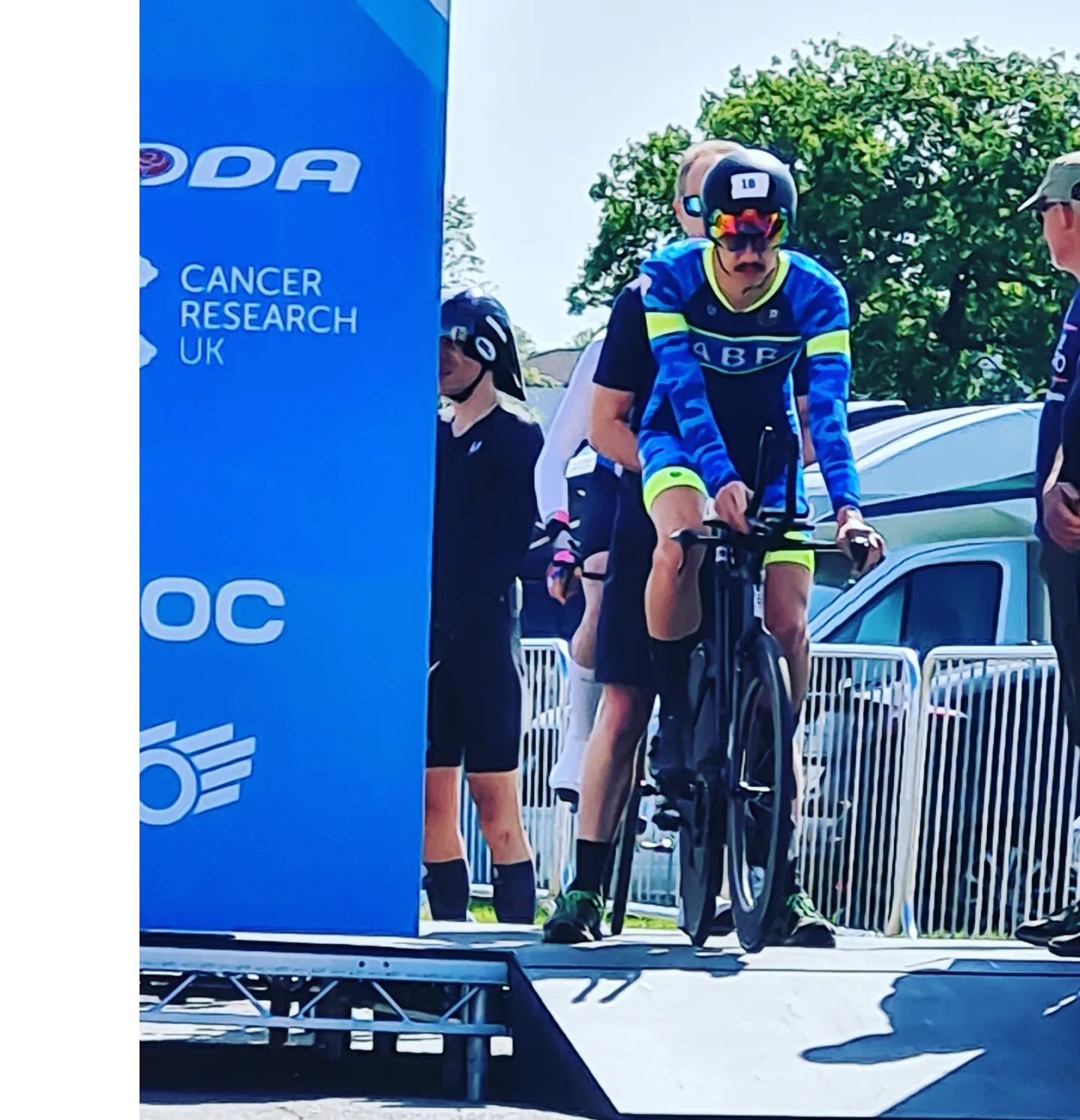 ABR cycle team rider at the start of UCI TT cycle ramp