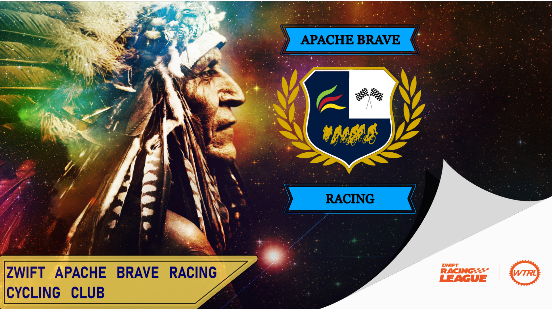 Apache Brave Racing zwift e-sports banner cycle team