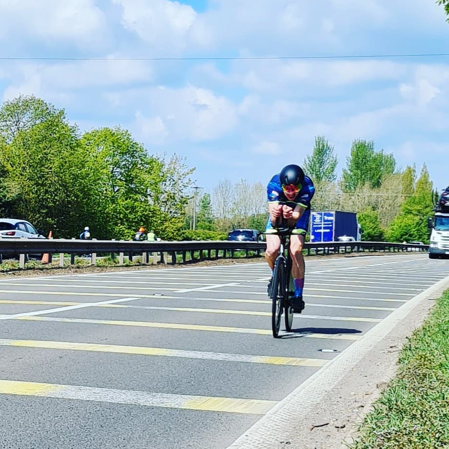 Apache Brave Racing rider during a 10 mile time trial race in Coventry